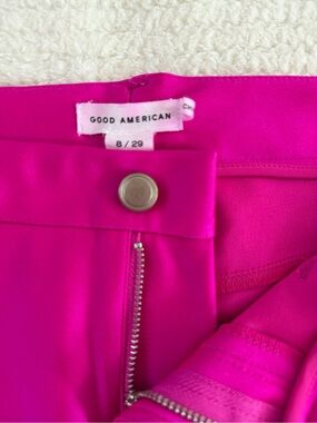 Good American Girls Hot Pink Zip-Front Jeans